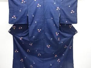 風車模様織り出し手織り紬着物